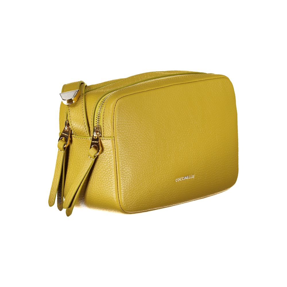 Coccinelle Verde leather shoulder bag with sleek design, featuring a structured silhouette and adjustable strap for women.
