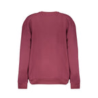 Purple Cavalli Class cotton women's sweater with long sleeves and ribbed cuffs, displayed on a neutral background.