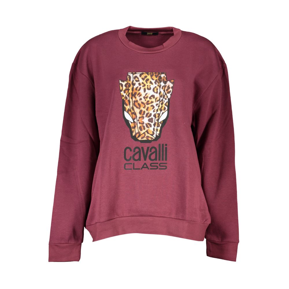 Grey Cavalli Class men's polyester sweatshirt with ribbed cuffs and collar, casual style, front logo detail.