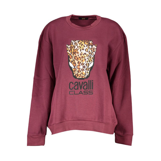 Cavalli Class Purple Cotton Sweatshirt Cavalli Class