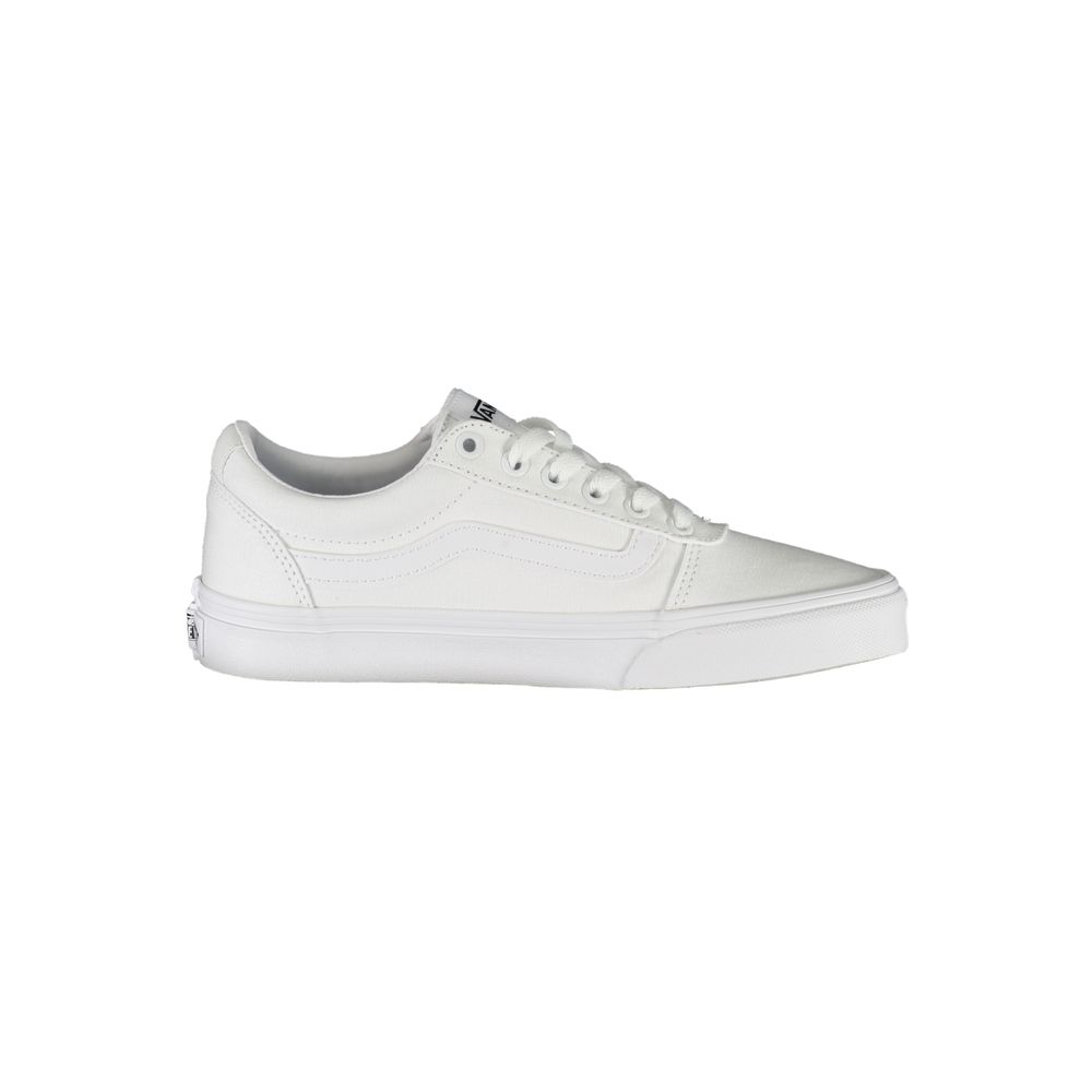 Vans Bianco women's polyurethane sneaker with white upper and rubber sole, casual athletic footwear for everyday wear.