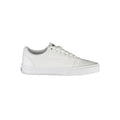 Vans Bianco women's polyurethane sneaker with white upper and rubber sole, casual athletic footwear for everyday wear.