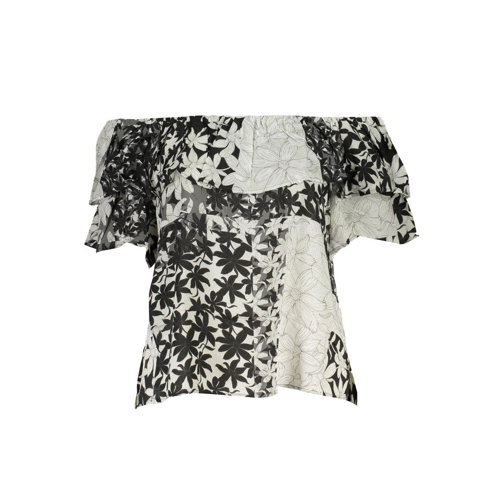Desigual Bianco cotton women's T-shirt with a relaxed fit and short sleeves, featuring a simple, clean design.