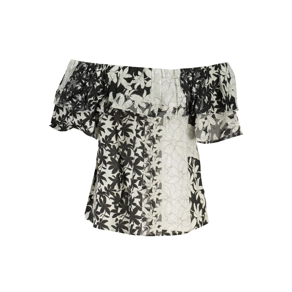 Desigual Bianco cotton women's T-shirt with a stylish design, soft fabric, and comfortable fit, ideal for casual wear.