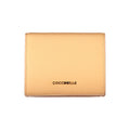 Orange leather Coccinelle women's wallet with multiple card slots and a zip coin compartment.