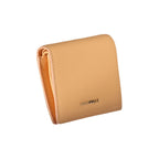 Coccinelle arancione leather women's wallet with zip-around closure and compact design, featuring a sleek, textured finish.