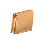 Coccinelle orange leather women’s wallet with multiple card slots and a sleek, compact design.