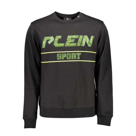 Plein Sport Black Cotton Sweater Plein Sport