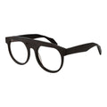 Yohji Yamamoto brown plastic eyeglasses frames with a sleek, modern design and smooth finish.