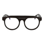 Yohji Yamamoto brown plastic glasses frames with sleek, modern design and clear lenses for stylish eyewear.