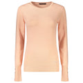 Guess Jeans Rosa Viscosa women's sweater in soft pink with a cozy knit texture, featuring a relaxed fit and long sleeves.