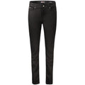 Black cotton women's skinny jeans by Guess Jeans, fitted style with classic five-pocket design and belt loops.