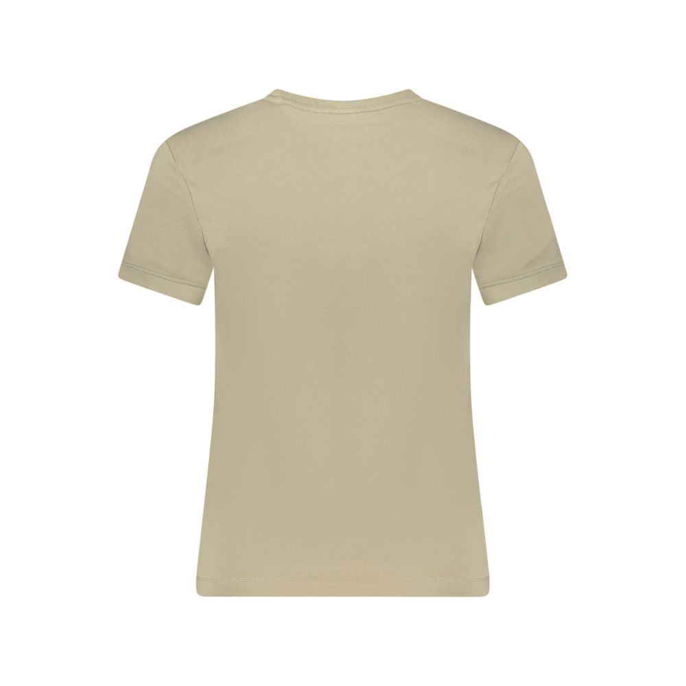 Guess Jeans Beige Organic Cotton Women T-Shirt Guess Jeans