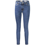Guess Jeans women's blue cotton skinny jeans with classic five-pocket design and fitted silhouette.