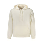 Guess Jeans men's white cotton hoodie with front kangaroo pocket and adjustable drawstrings, casual and comfortable fit.