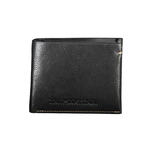 La Martina Black Leather Wallet La Martina