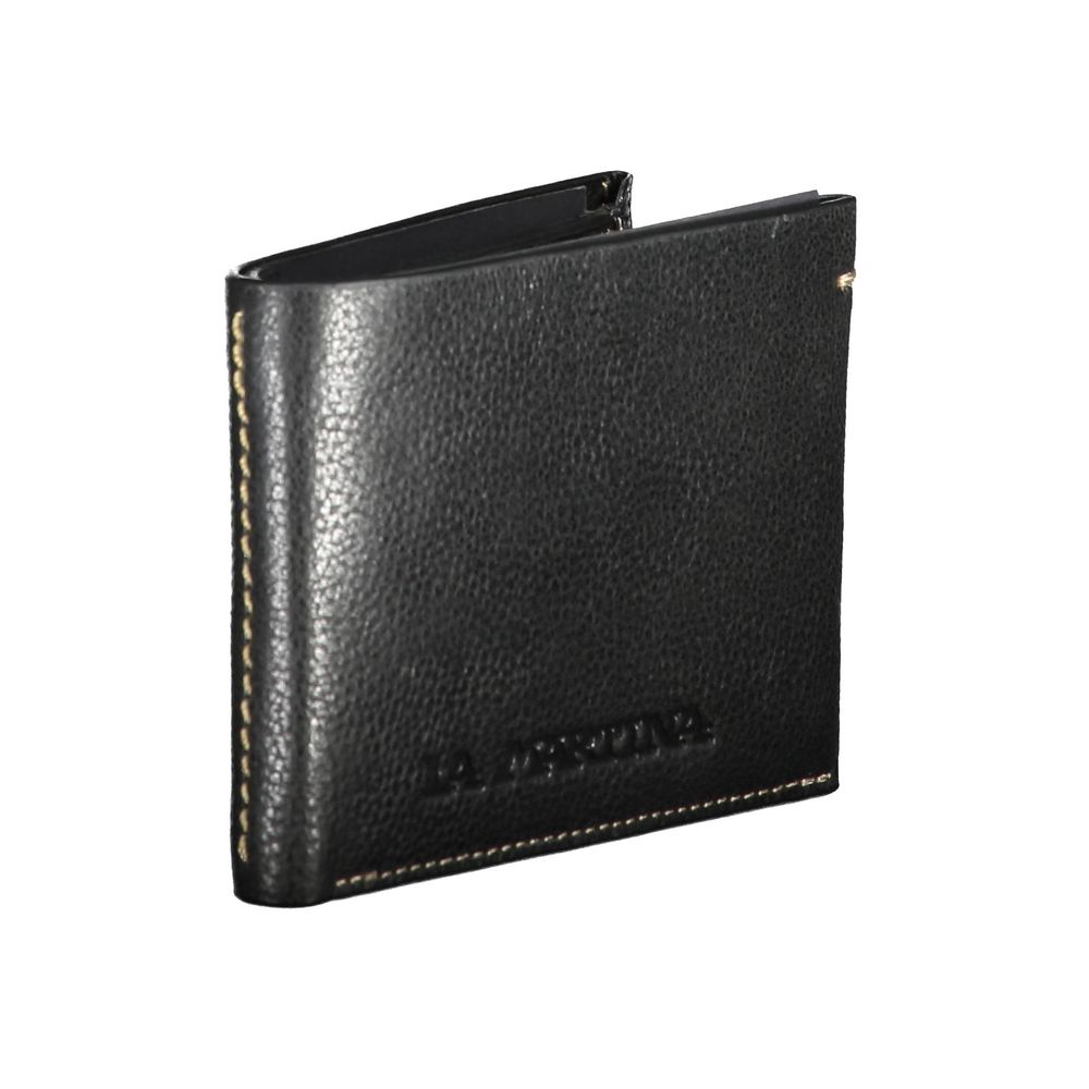 La Martina Black Leather Wallet La Martina