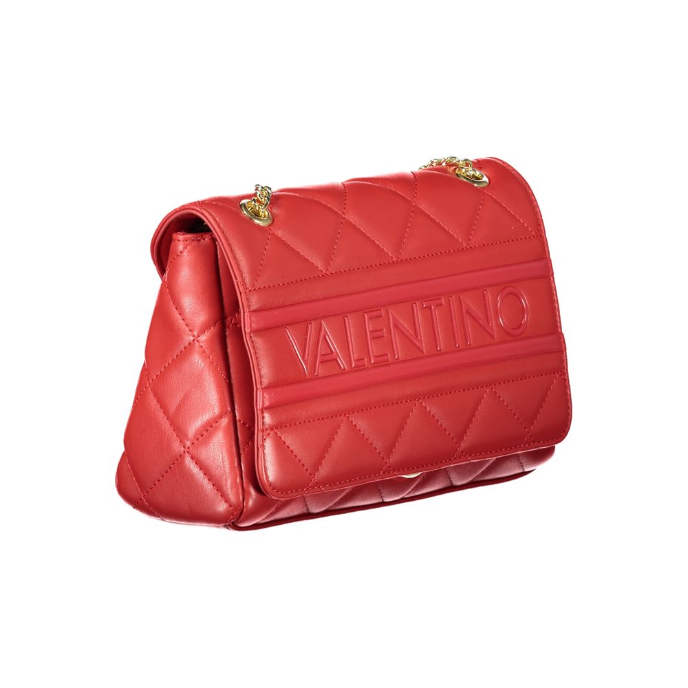 Mario Valentino Rosso women's polyurethane bag with chain strap and internal pockets, stylish and functional accessory.