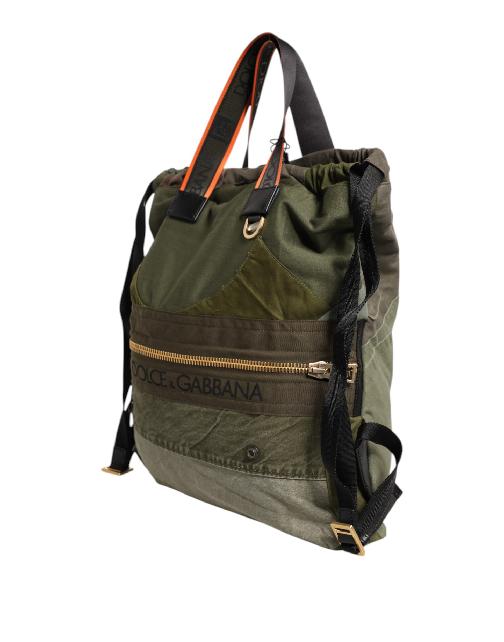 Dolce & Gabbana Military Green Patchwork Rucksack Backpack Bag Dolce & Gabbana