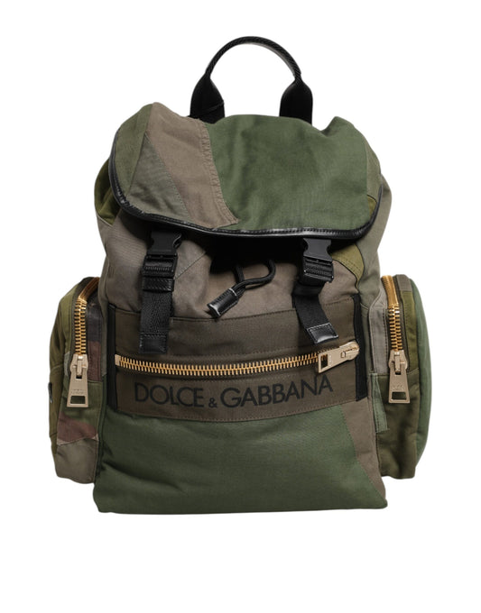 Dolce & Gabbana Military Green Patchwork Rucksack Backpack Bag Dolce & Gabbana