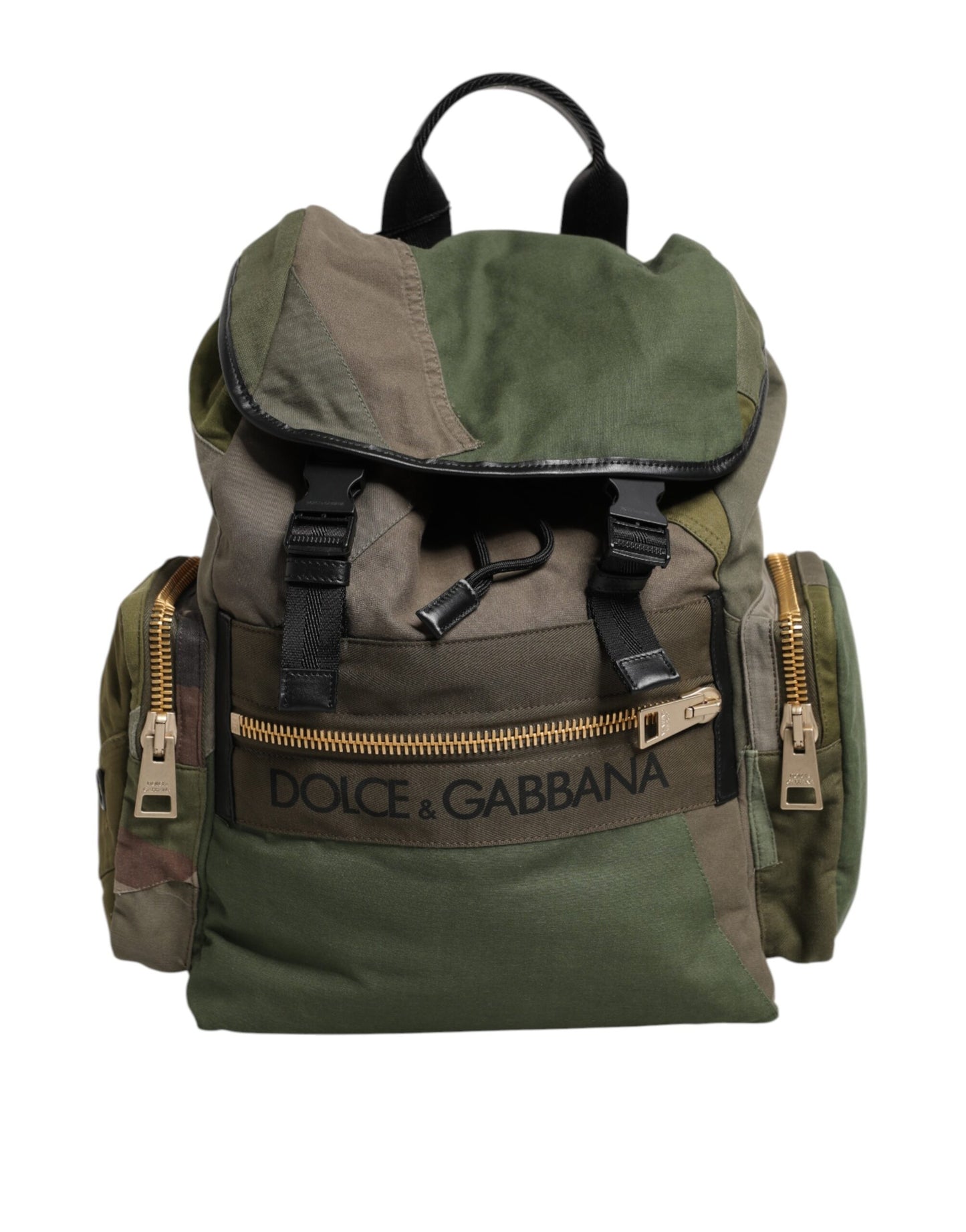 Dolce & Gabbana Military Green Patchwork Rucksack Backpack Bag Dolce & Gabbana