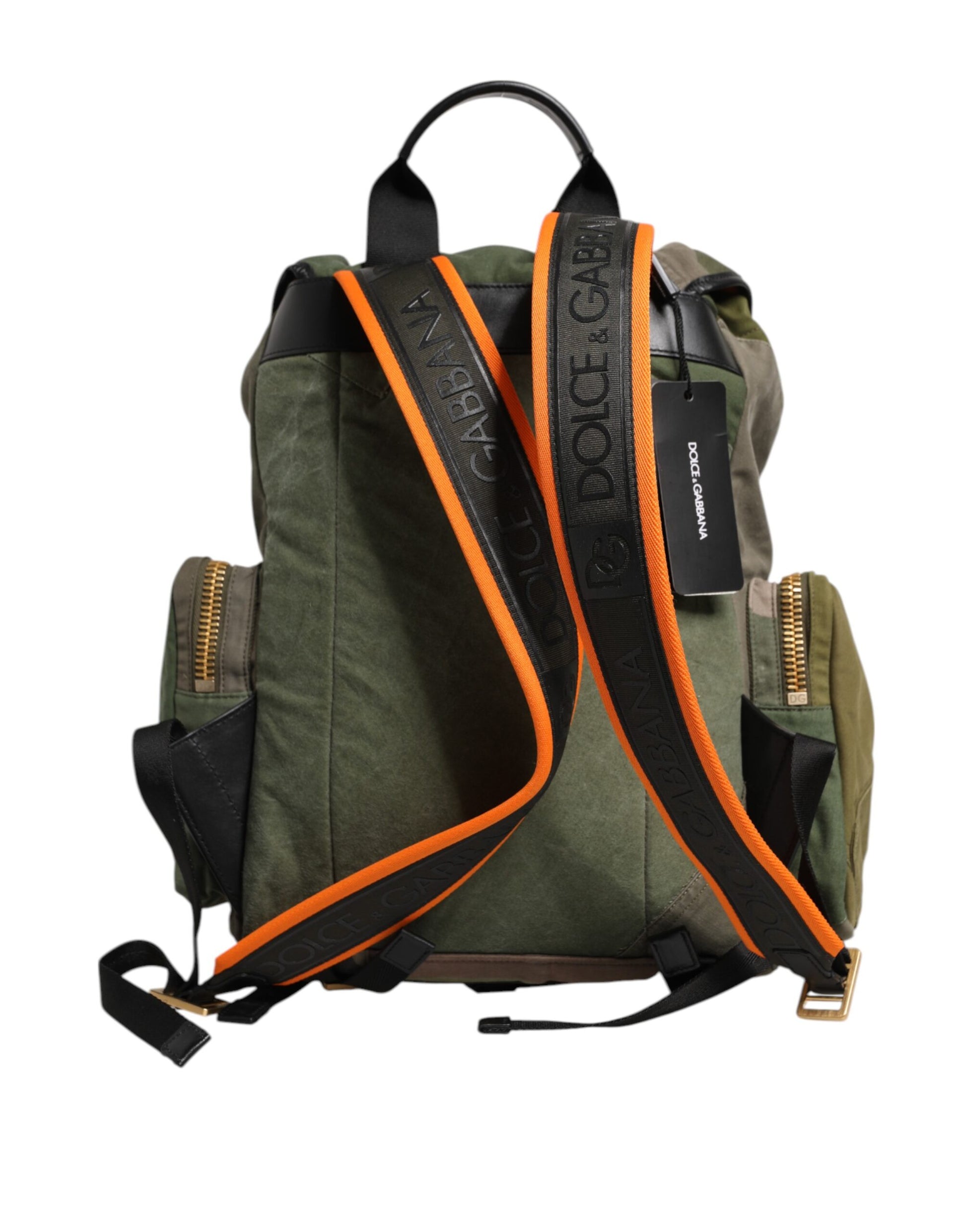Dolce & Gabbana Military Green Patchwork Rucksack Backpack Bag Dolce & Gabbana