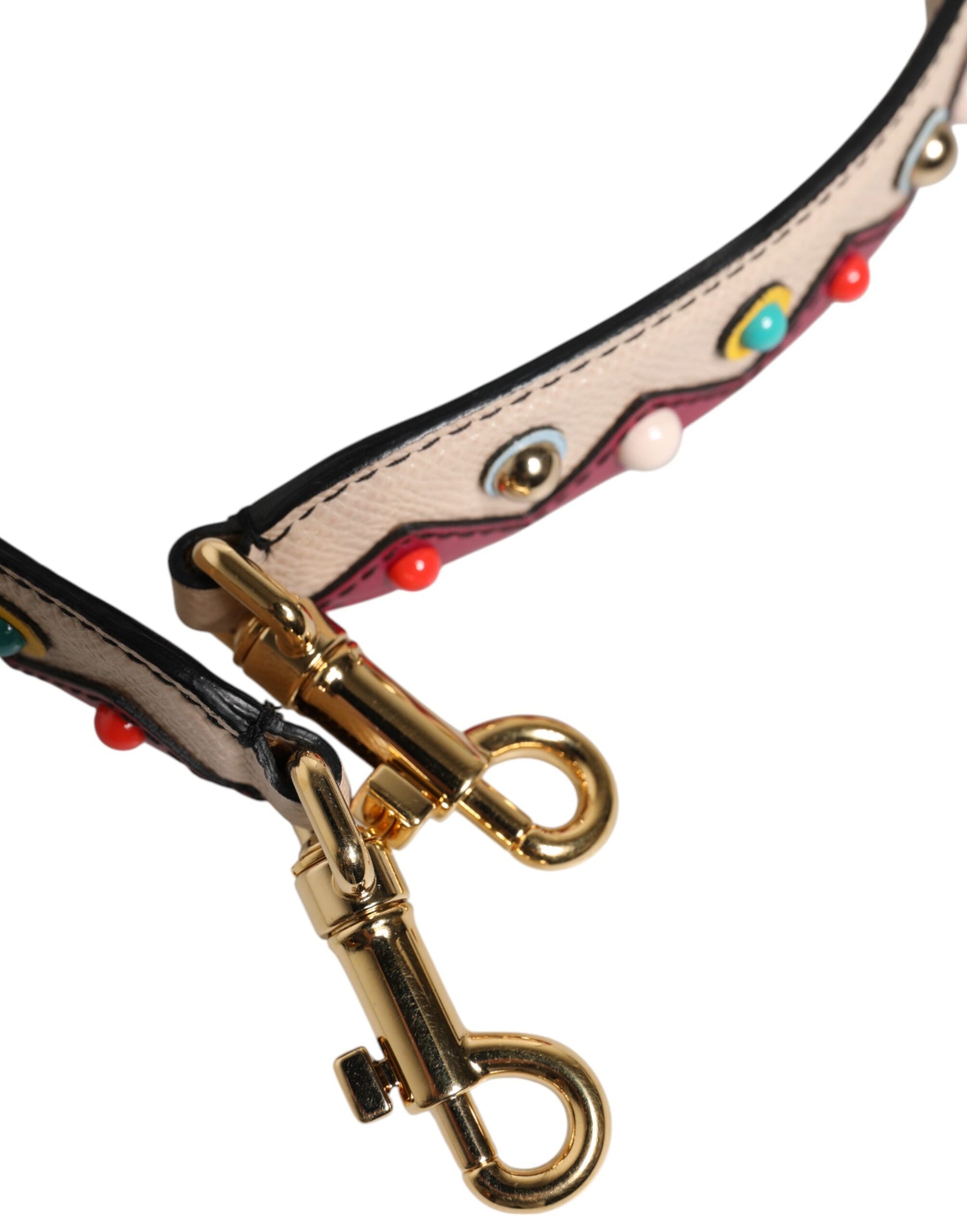 Dolce & Gabbana Beige Red Leather Handbag Accessory Shoulder Strap Dolce & Gabbana