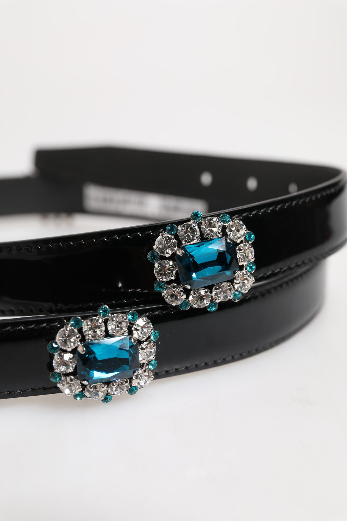 Dolce & Gabbana Black Embellished Metal Logo Buckle Belt Dolce & Gabbana