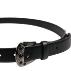 Dolce & Gabbana Black Studded Leather Metal Logo Buckle Belt