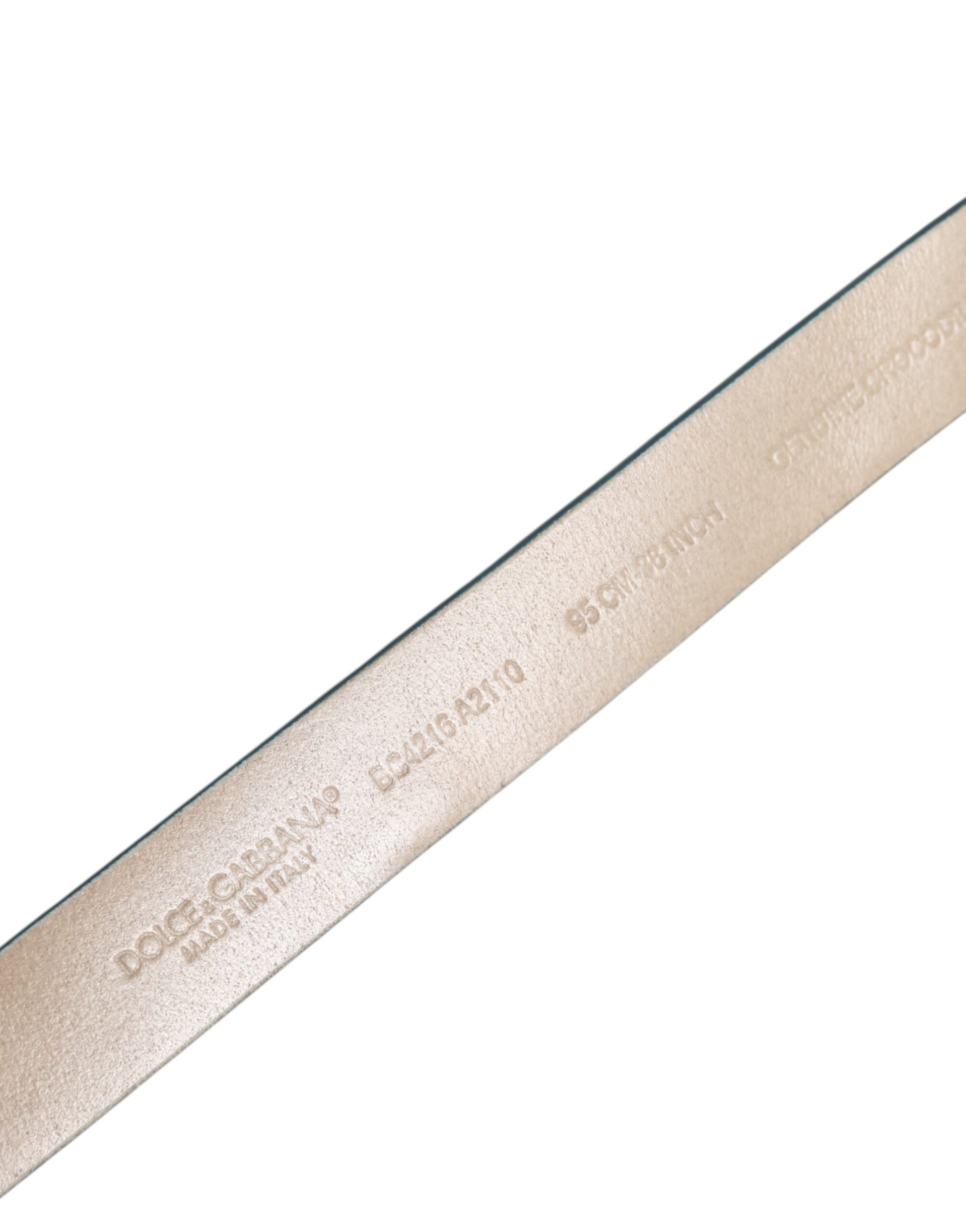 Dolce & Gabbana Blue Leather Classic Gold Metal Buckle Belt Dolce & Gabbana