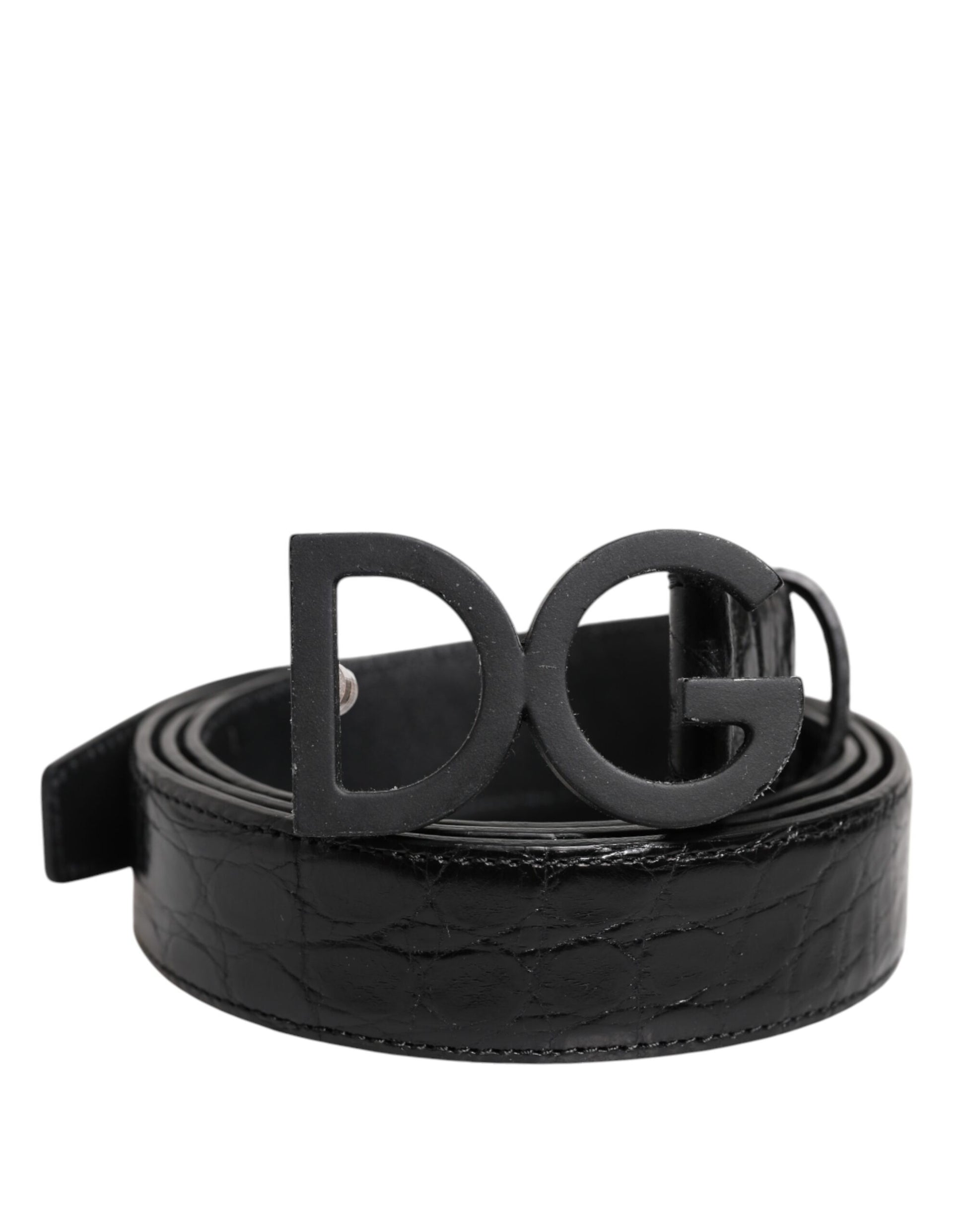 Dolce & Gabbana Black Leather Classic Metal DG Buckle Belt Dolce & Gabbana