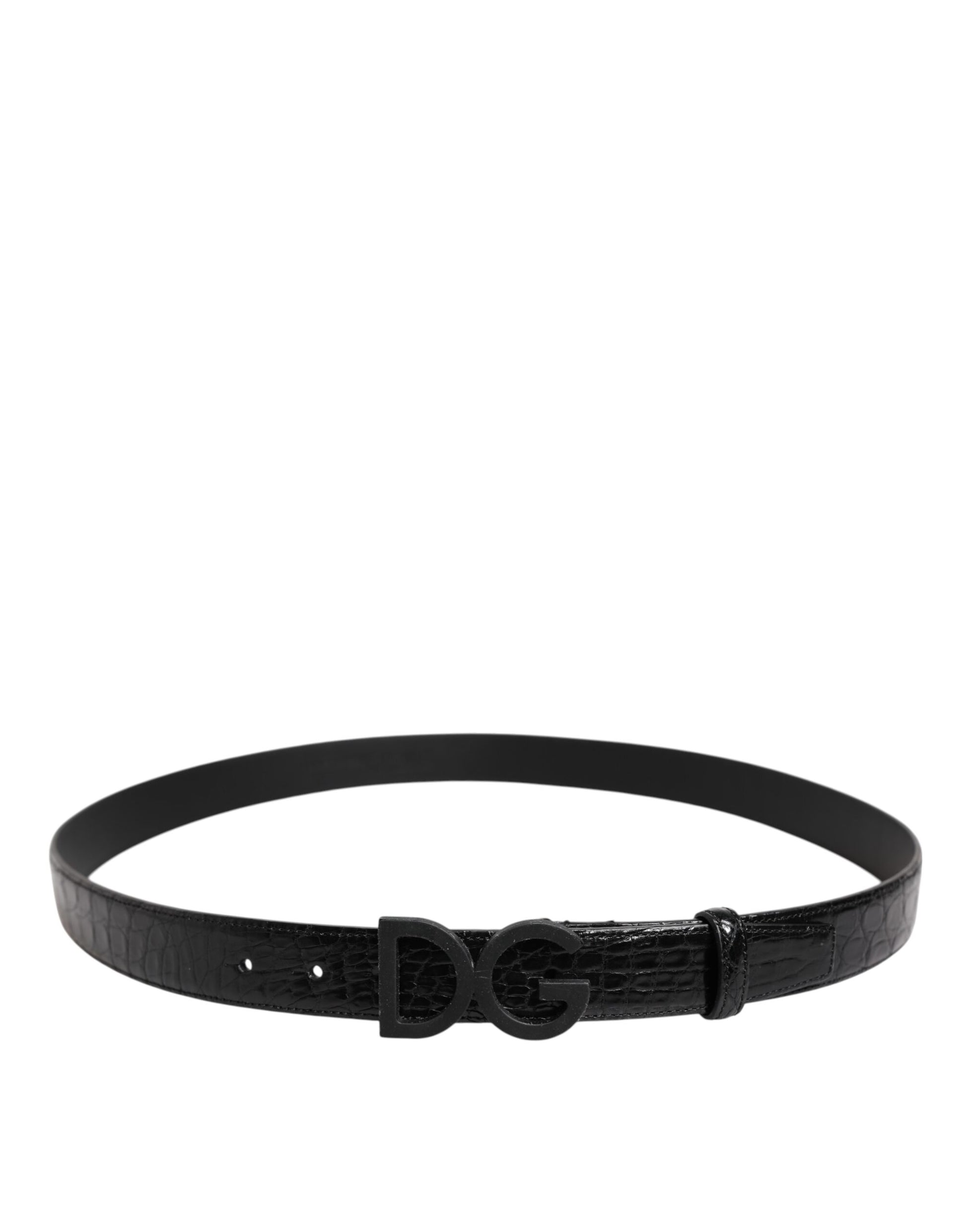 Dolce & Gabbana Black Leather Classic Metal DG Buckle Belt Dolce & Gabbana