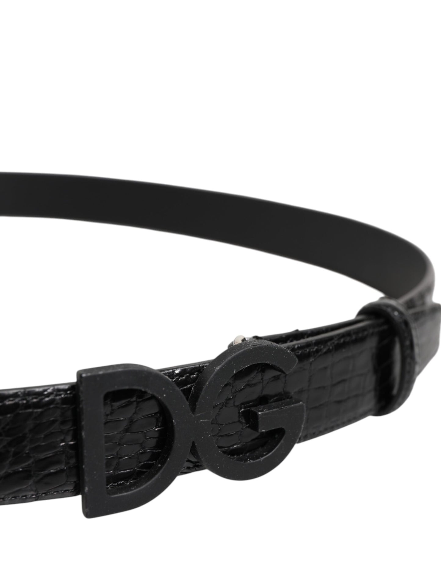 Dolce & Gabbana Black Leather Classic Metal DG Buckle Belt Dolce & Gabbana