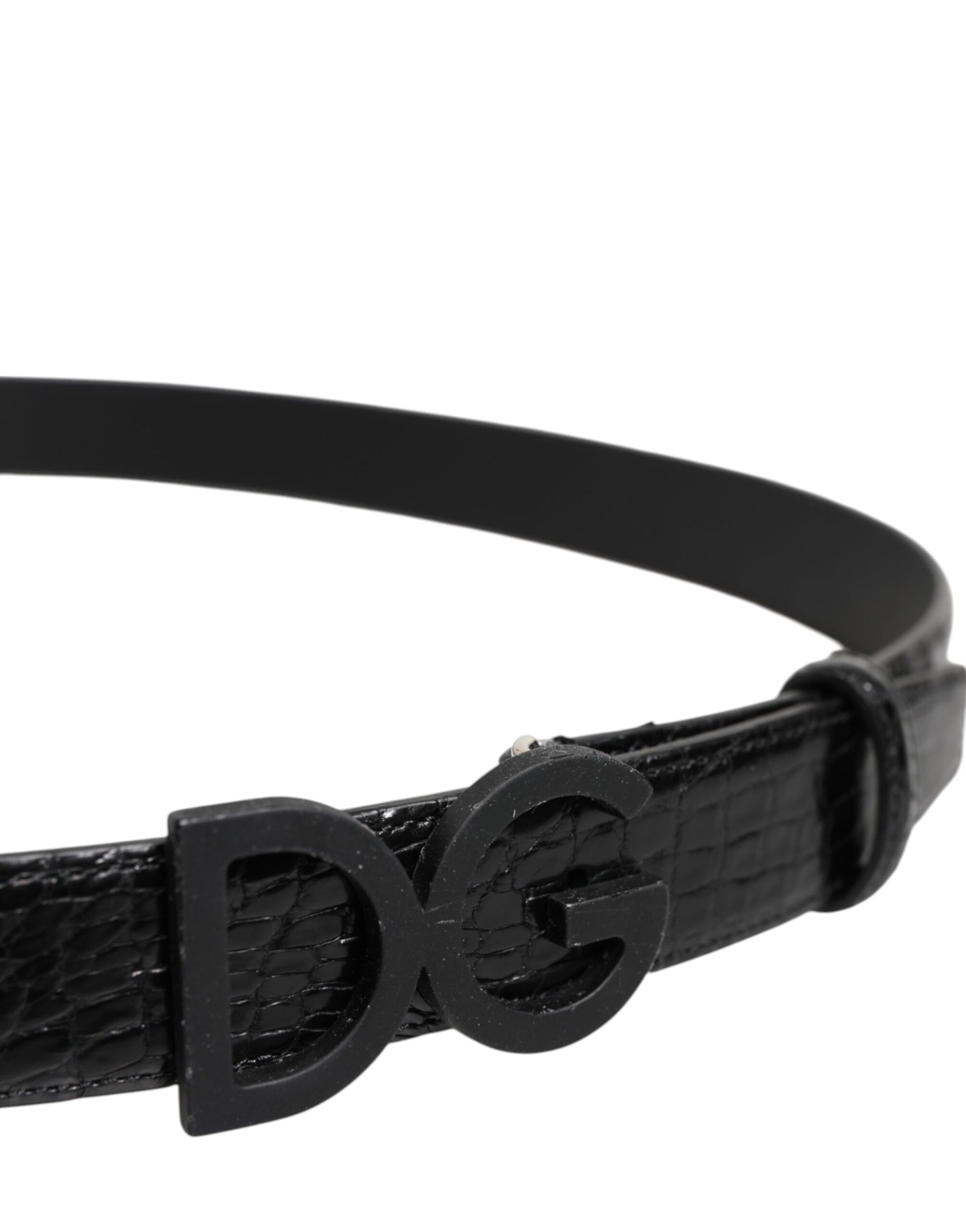 Dolce & Gabbana Black Leather Classic Metal DG Buckle Belt Dolce & Gabbana