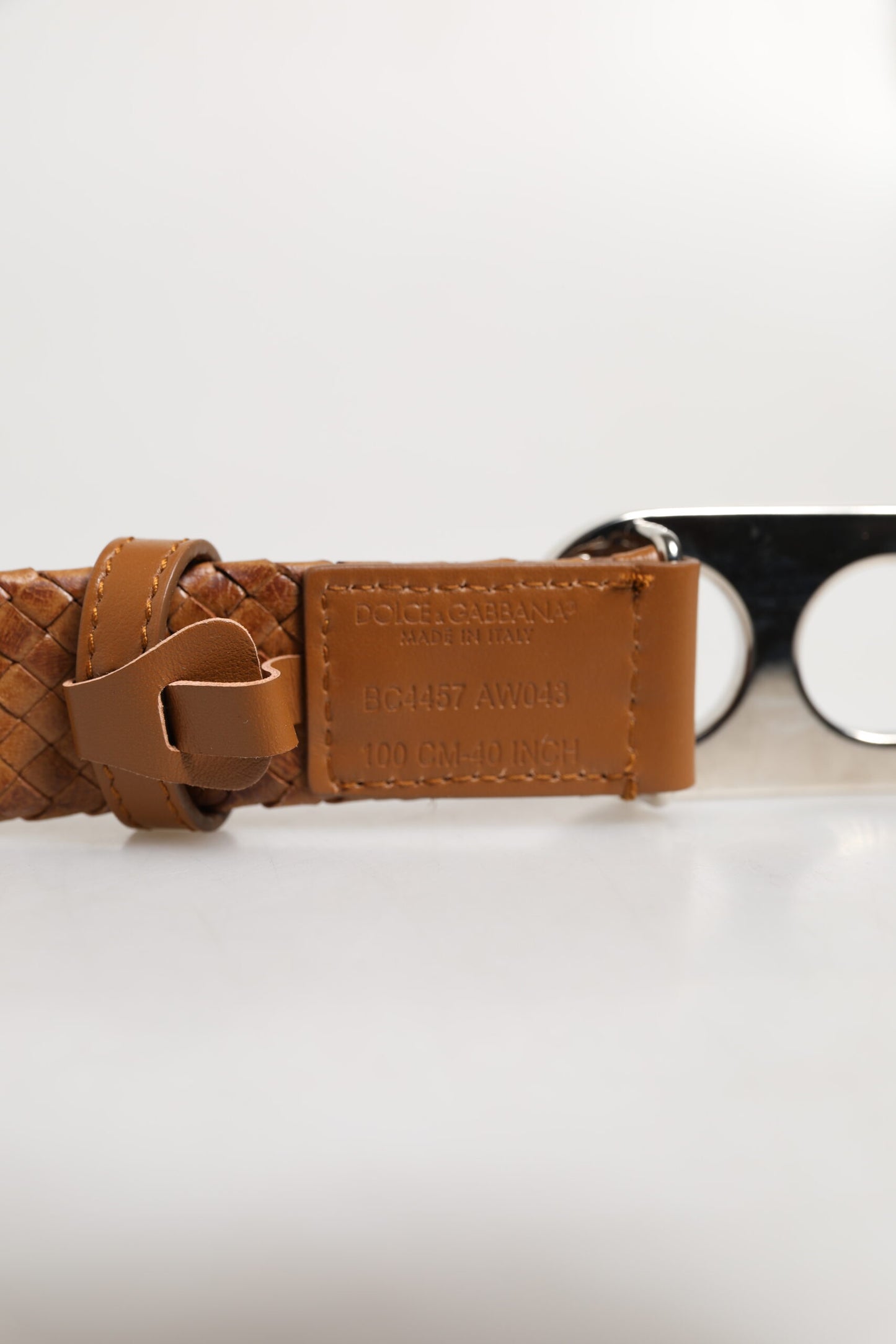 Dolce & Gabbana Brown Braided Metal DG Logo Buckle Belt Dolce & Gabbana