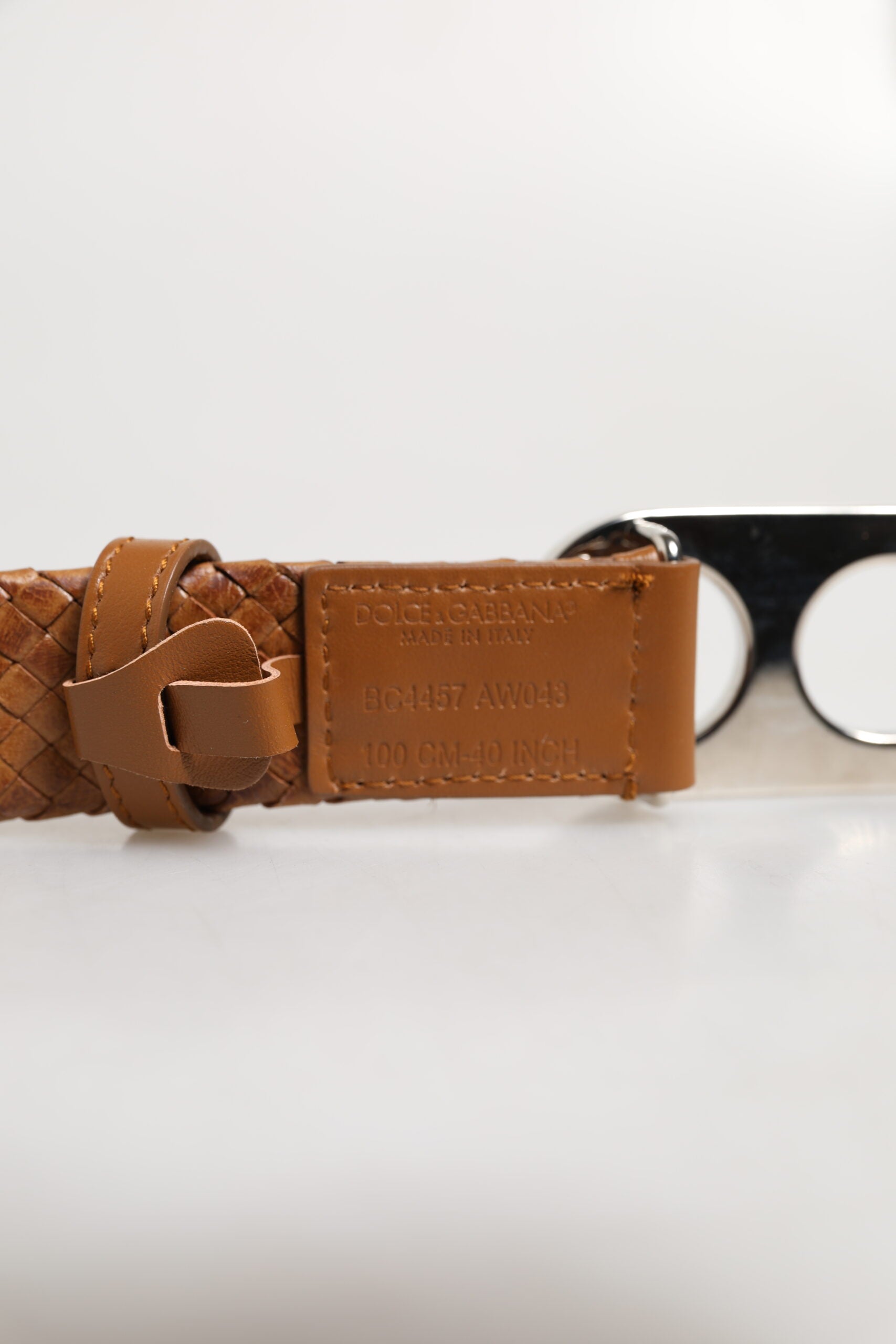Dolce & Gabbana Brown Braided Metal DG Logo Buckle Belt Dolce & Gabbana