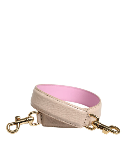 Dolce & Gabbana Beige Pink Leather Handbag Accessory Shoulder Strap Dolce & Gabbana