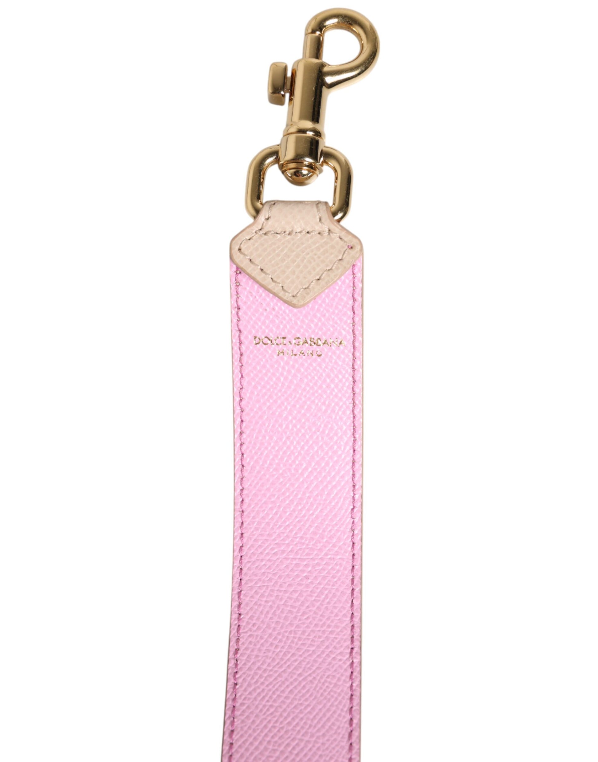 Dolce & Gabbana Beige Pink Leather Handbag Accessory Shoulder Strap Dolce & Gabbana