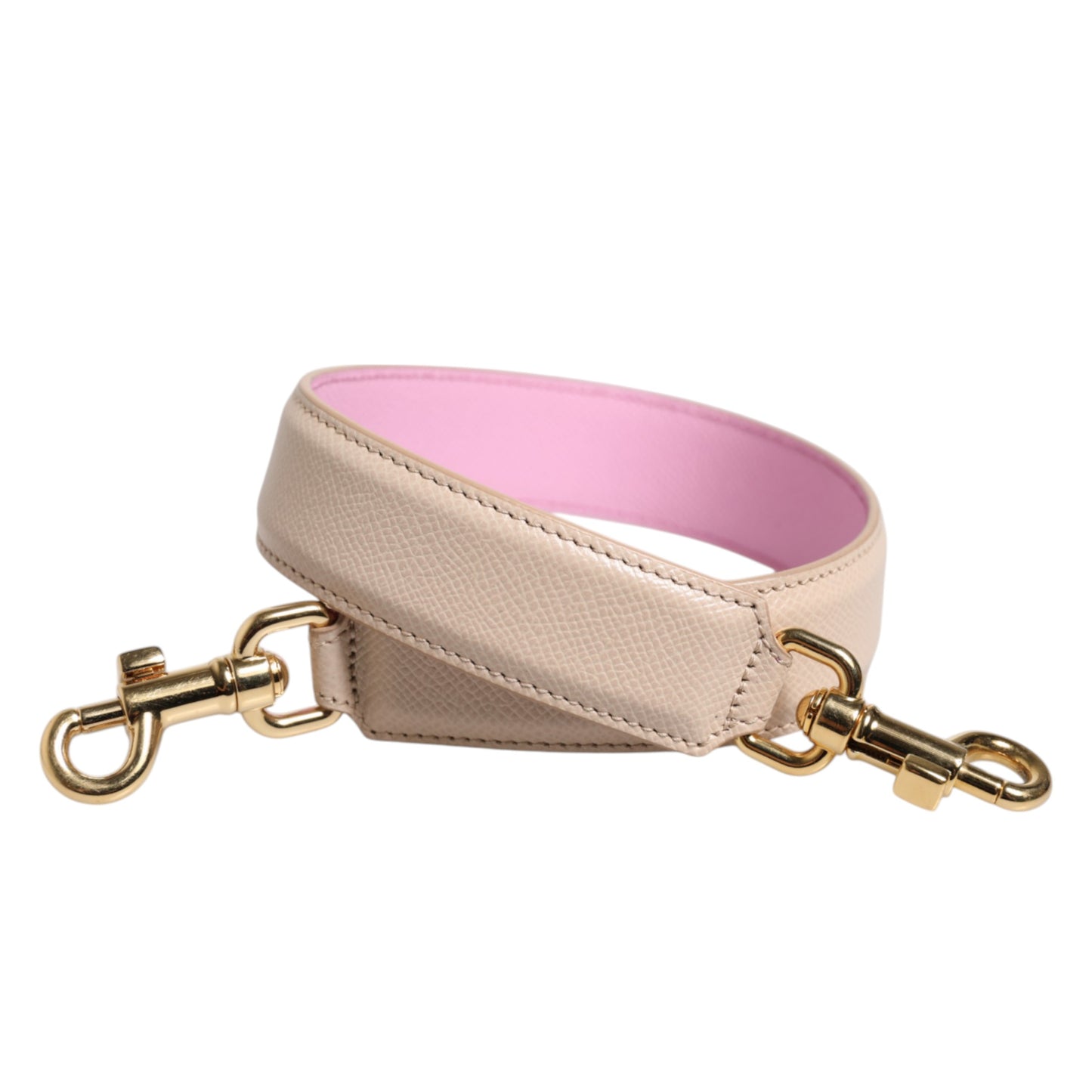 Dolce & Gabbana Beige Pink Leather Handbag Accessory Shoulder Strap Dolce & Gabbana