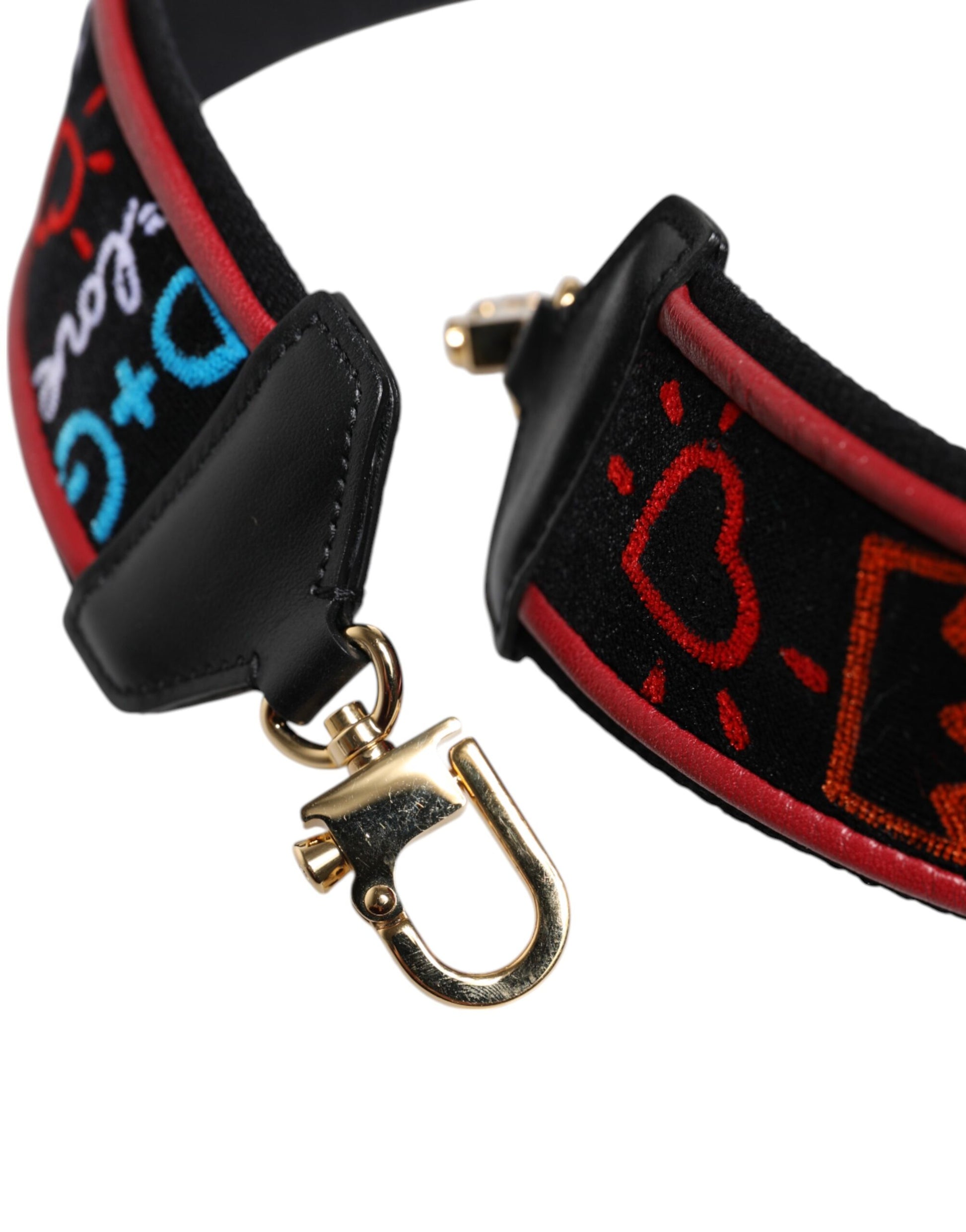 Dolce & Gabbana Black Cotton Printed Women Bag Accessory Shoulder Strap Dolce & Gabbana
