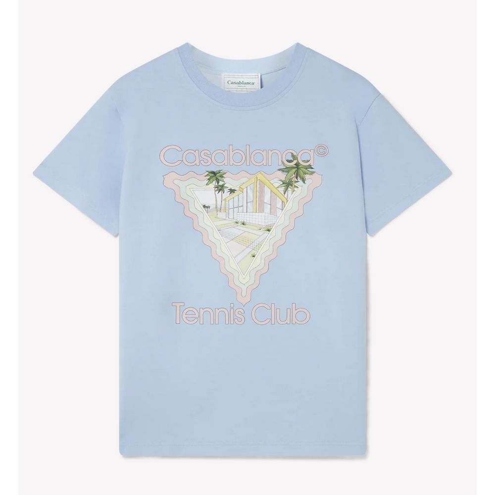 Casablanca Blue Cotton T-Shirt Casablanca