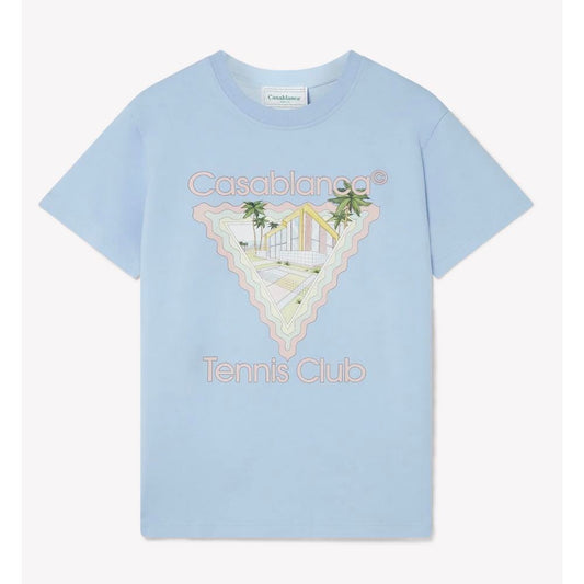 Casablanca Blue Cotton T-Shirt Casablanca