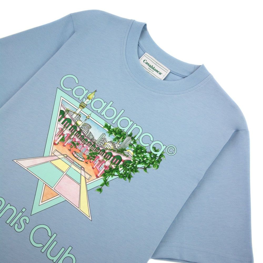 Casablanca Blue Cotton T-Shirt Casablanca