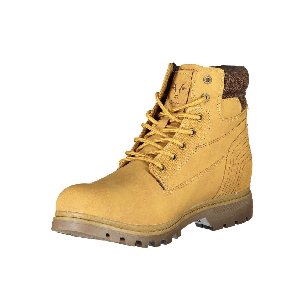 Carrera Giallo polyester men's stivaletto boots with yellow design and sturdy sole, stylish footwear for casual wear.