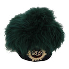 Dolce & Gabbana Green Fur DG Logo Embroidered Cloche Hat