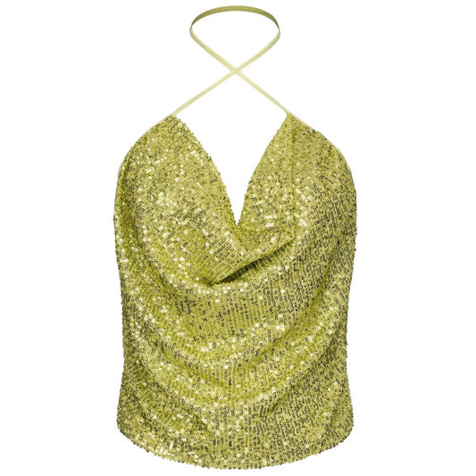 PINKO Green Polyester Tops & T-Shirt PINKO