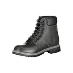 Black Fila polyurethane women's ankle boots with sleek design and sturdy soles.