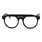 Yohji Yamamoto black plastic glasses frames with sleek design and modern style, close-up view of the eyewear.