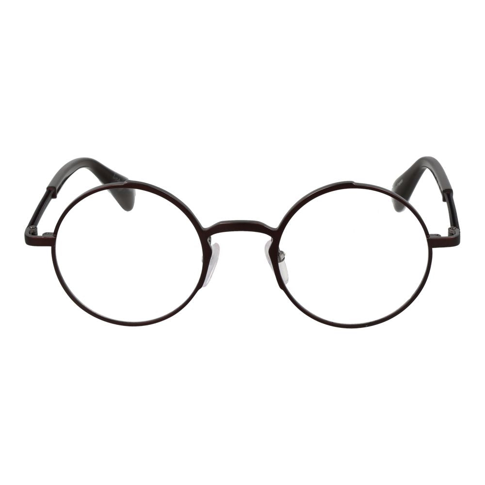 Yohji Yamamoto bronze metal glasses frames with sleek design and clear lenses, stylish eyewear for modern fashion.