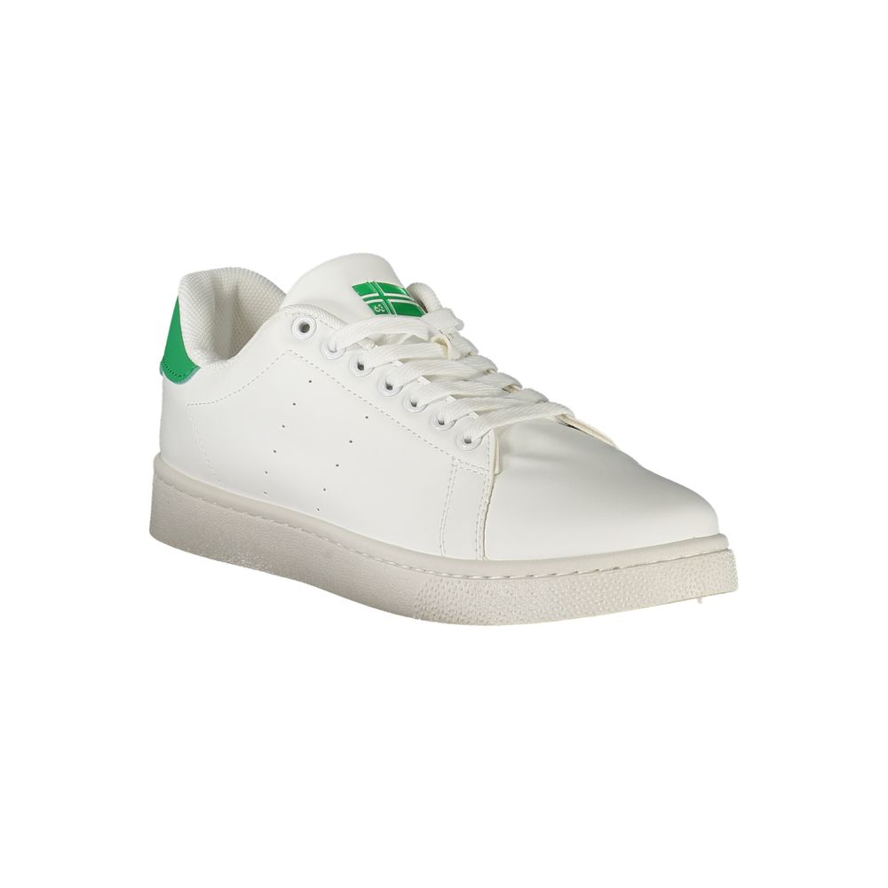 Norway 1963 white polyurethane men's sneaker featuring a sleek design and white rubber sole.